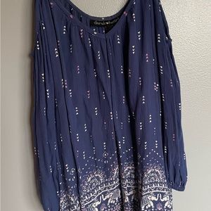 Derek Heart Cold Shoulder Elephant Top